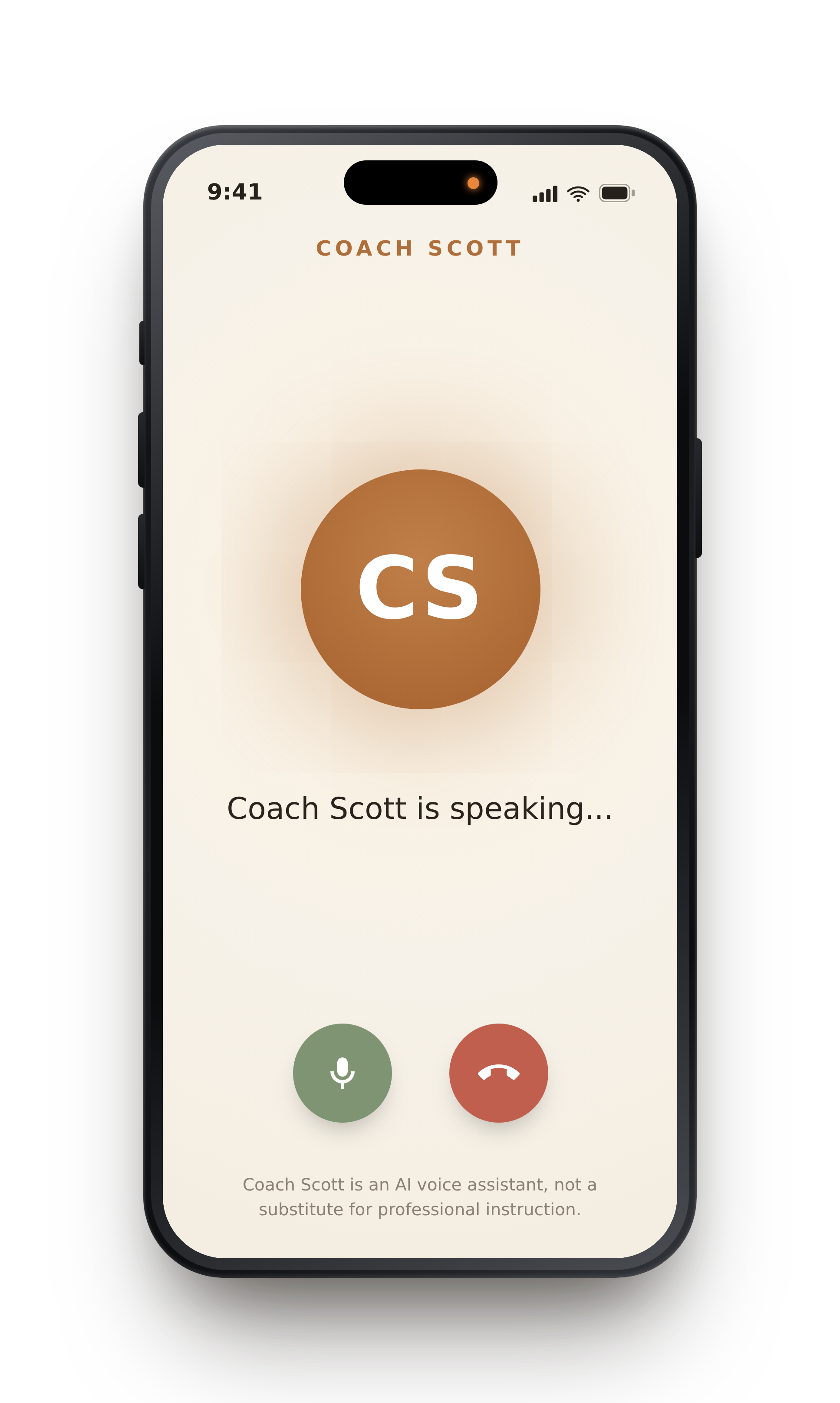 Coach Scott voice conversation inside Rider's Way